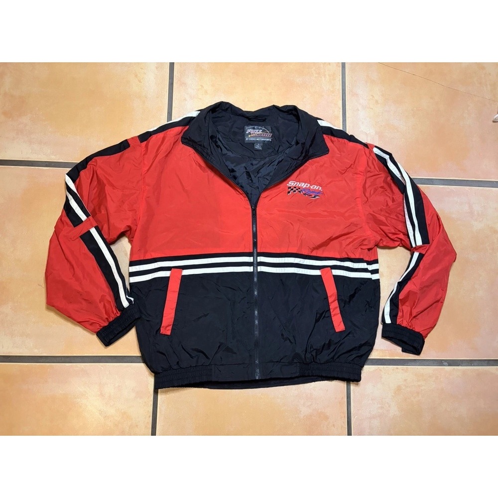 Choko Snap-On Tools Racing Black And Red Wind Breaker W/Racing Stripes Large